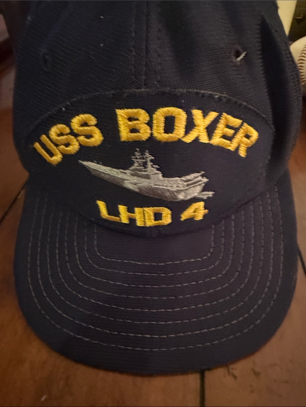USS Boxer Navy Blue Kids Cap - LHD 4 Embroidered